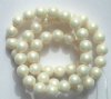 16 inch strand of 8mm Glass Pearls - White Rainbow Lustre
